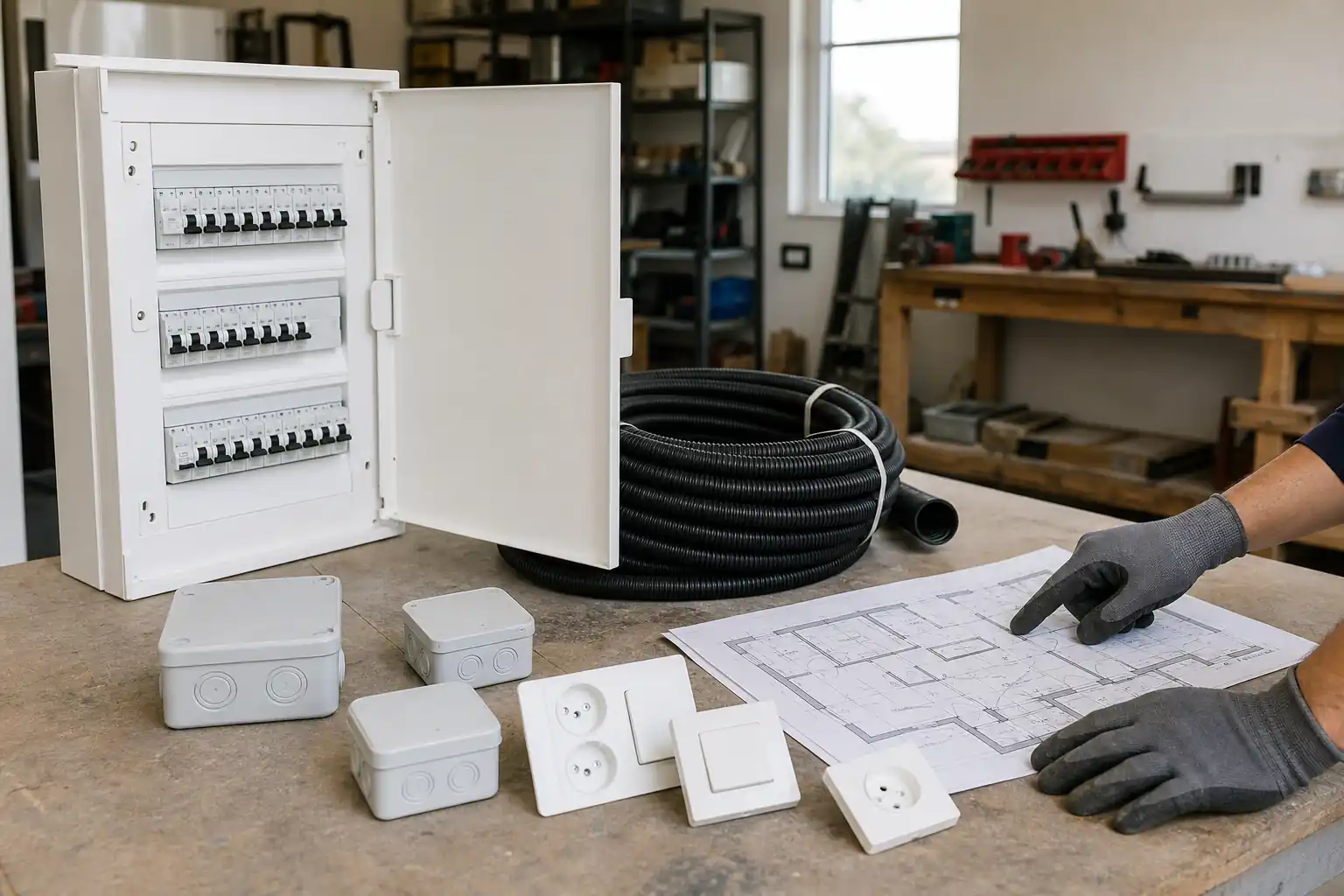 Pieuvre électrique avec tableau préparée