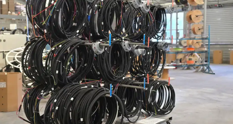 Rayonnages et palettes dans la zone de préparation avant expédition des pieuvres électriques